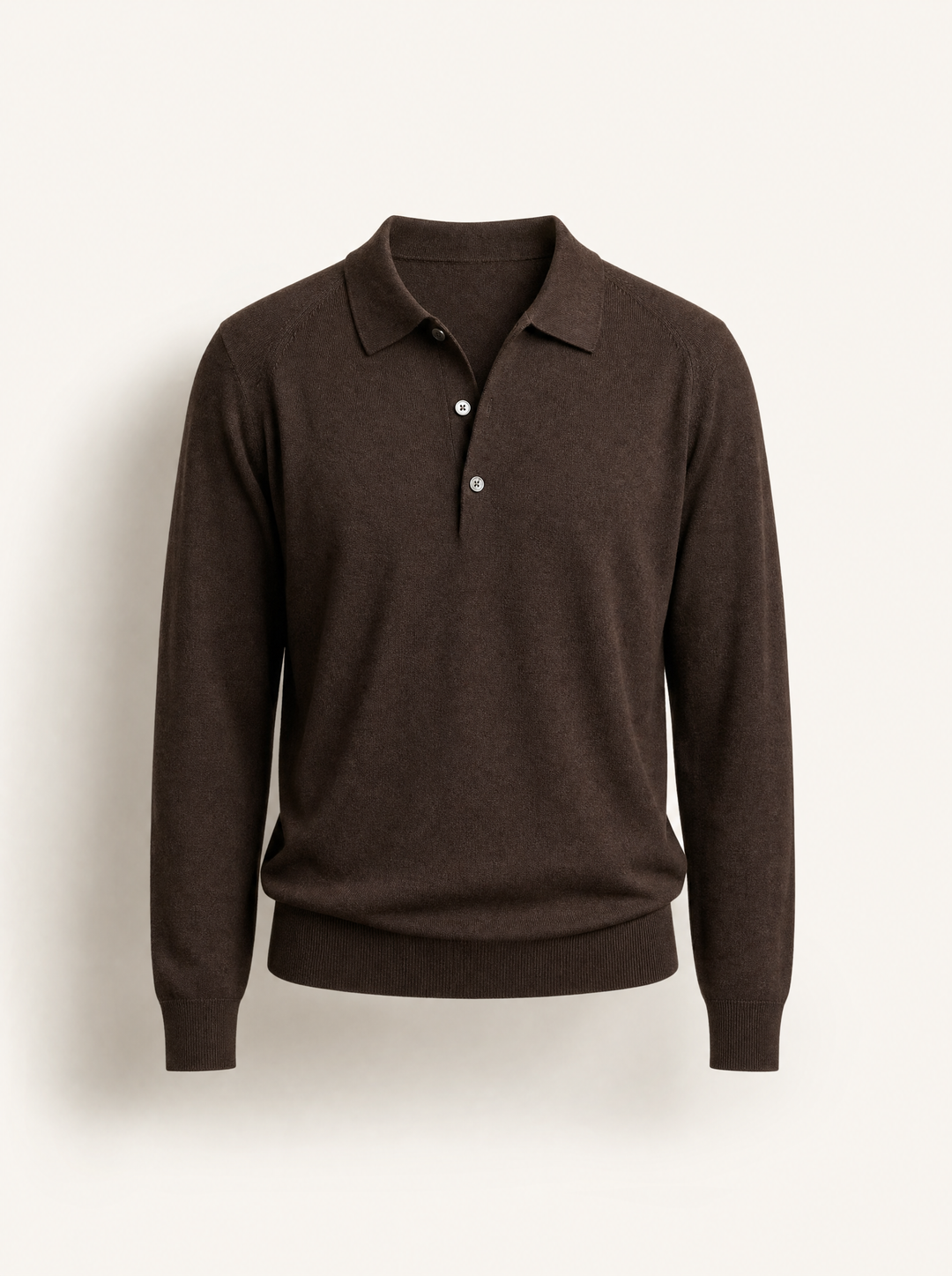 Lange mouw polo bruin